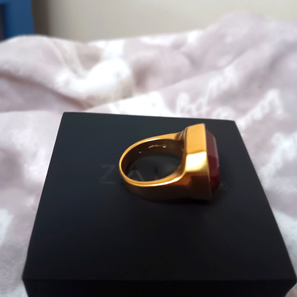 Beautiful Stamped Ruby Gold Ring - image 3